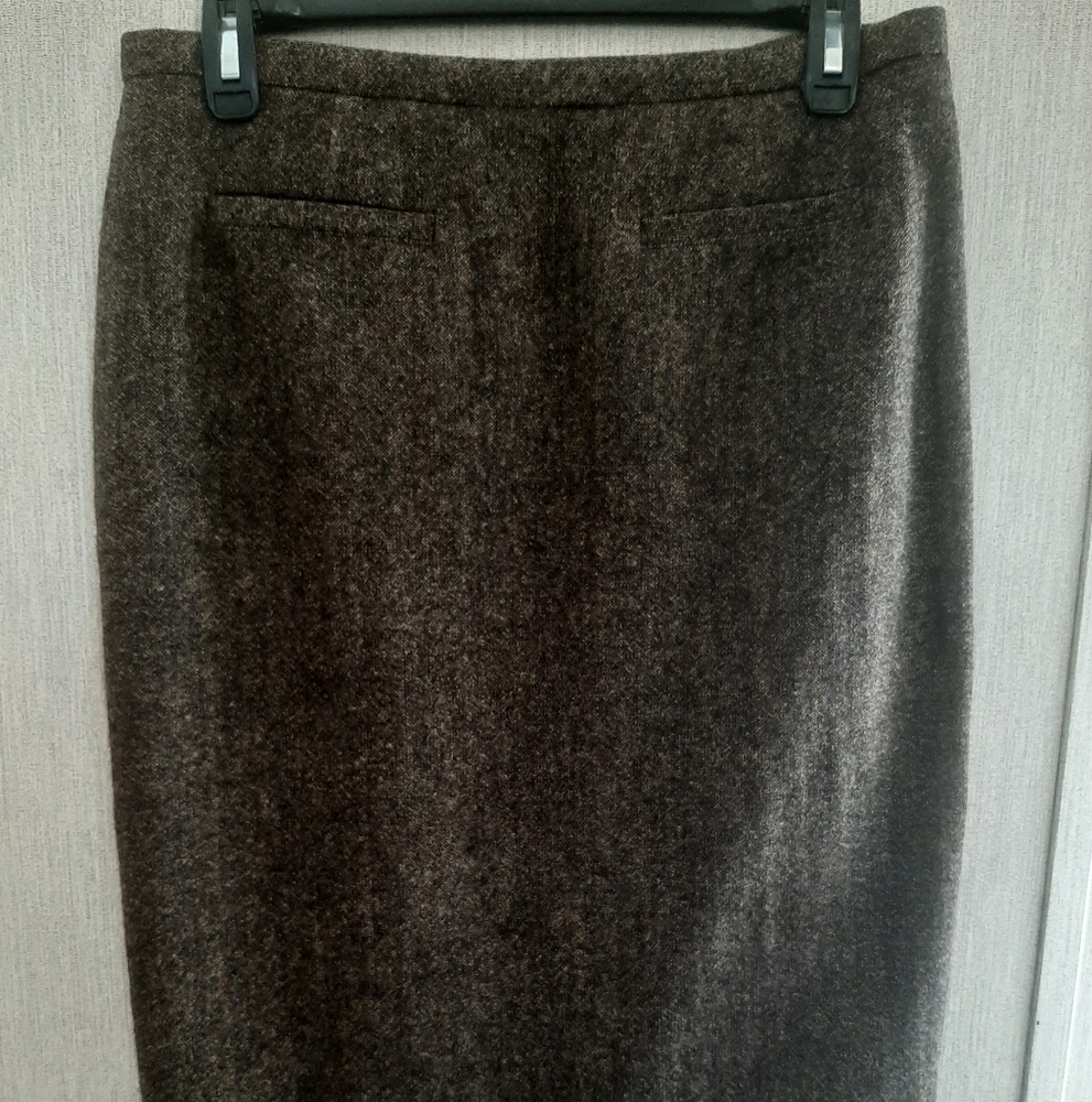 Brown Midi Pencil Skirt for Work